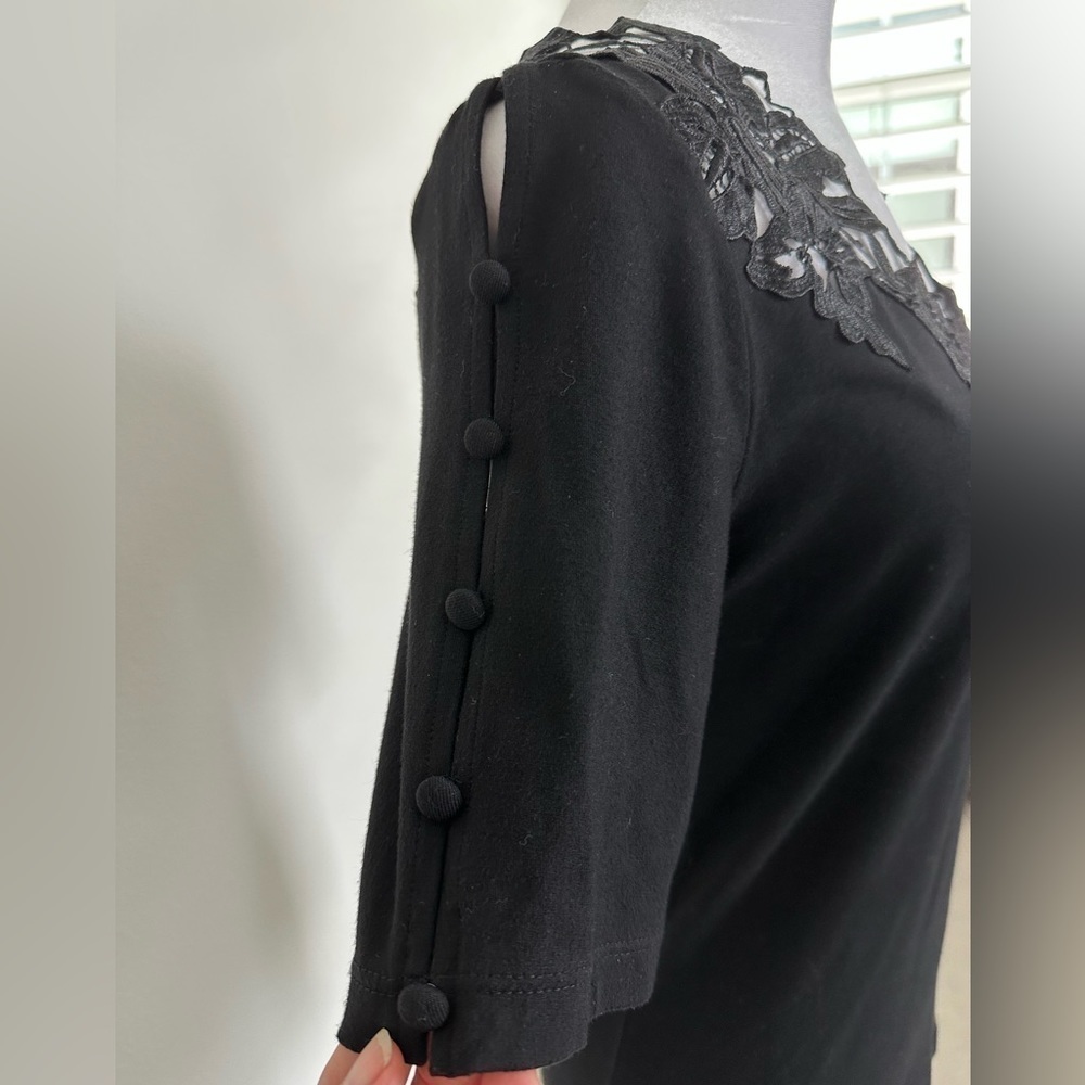 Eden Rose Couture Black Lace Short Sleeve Top, size T3 which is a Medium - Picture 3 of 10
